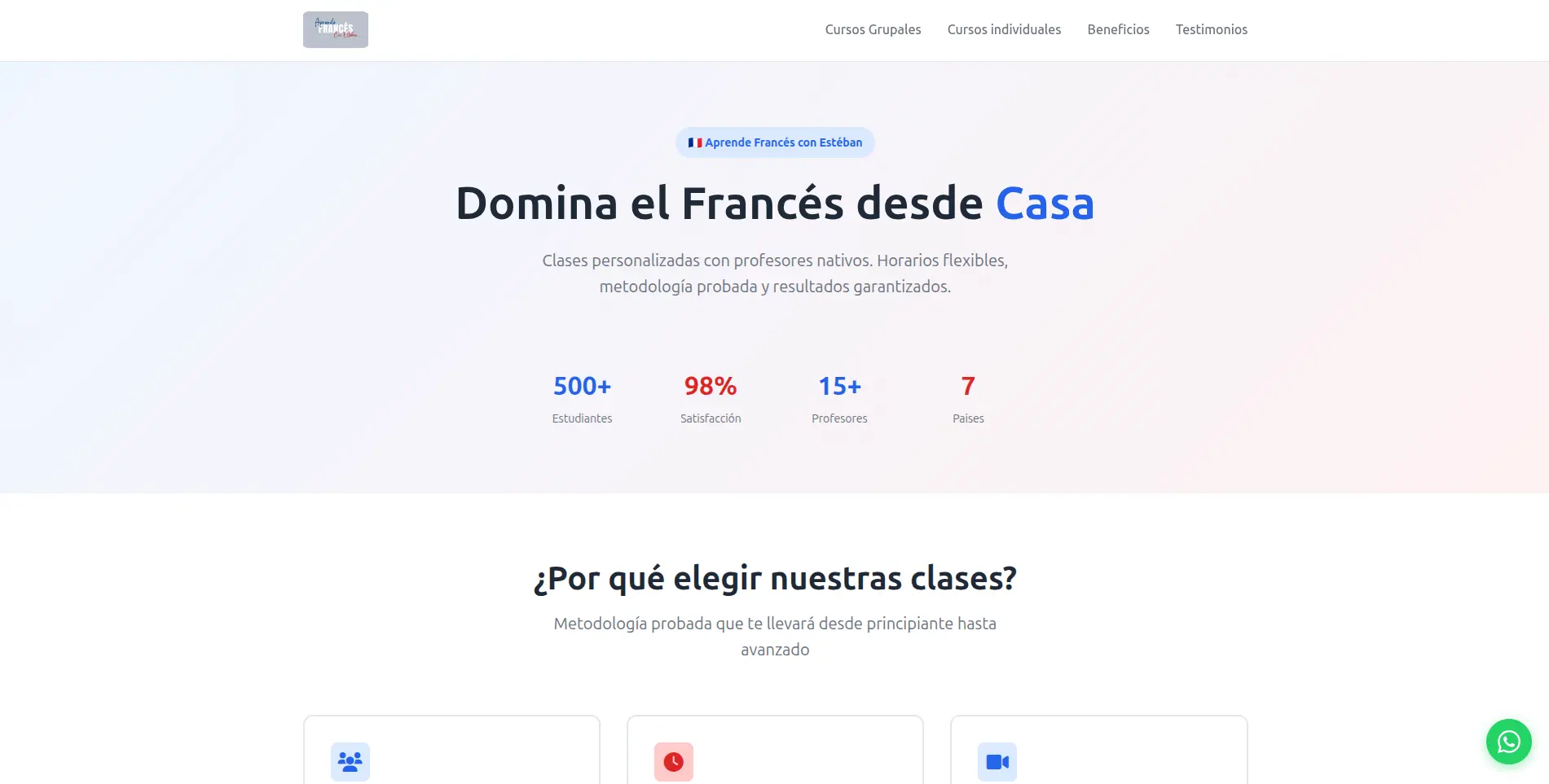 Francés con Esteban - Landing